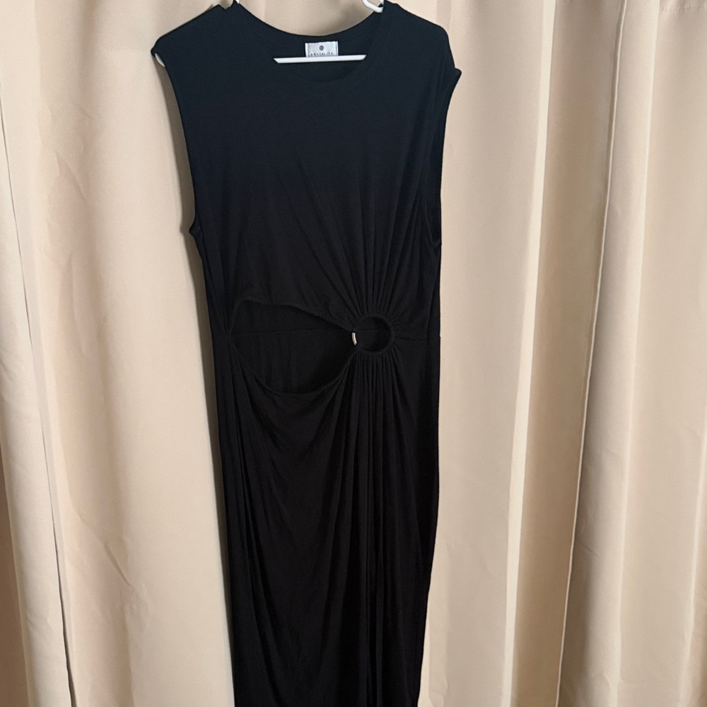 Socialite Black Maxi Dress with Cut Out and Side Ring Detail